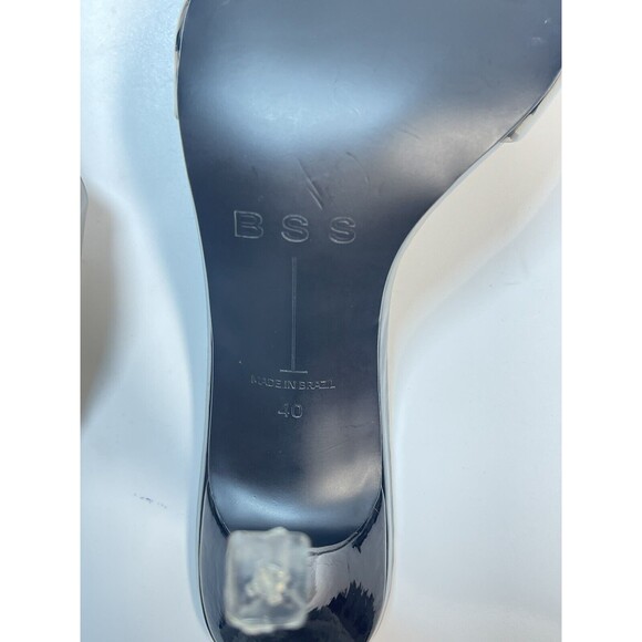 Black Suede Studio Slide Mule Heels In Black Sz 40=US 9 New - Picture 9 of 12